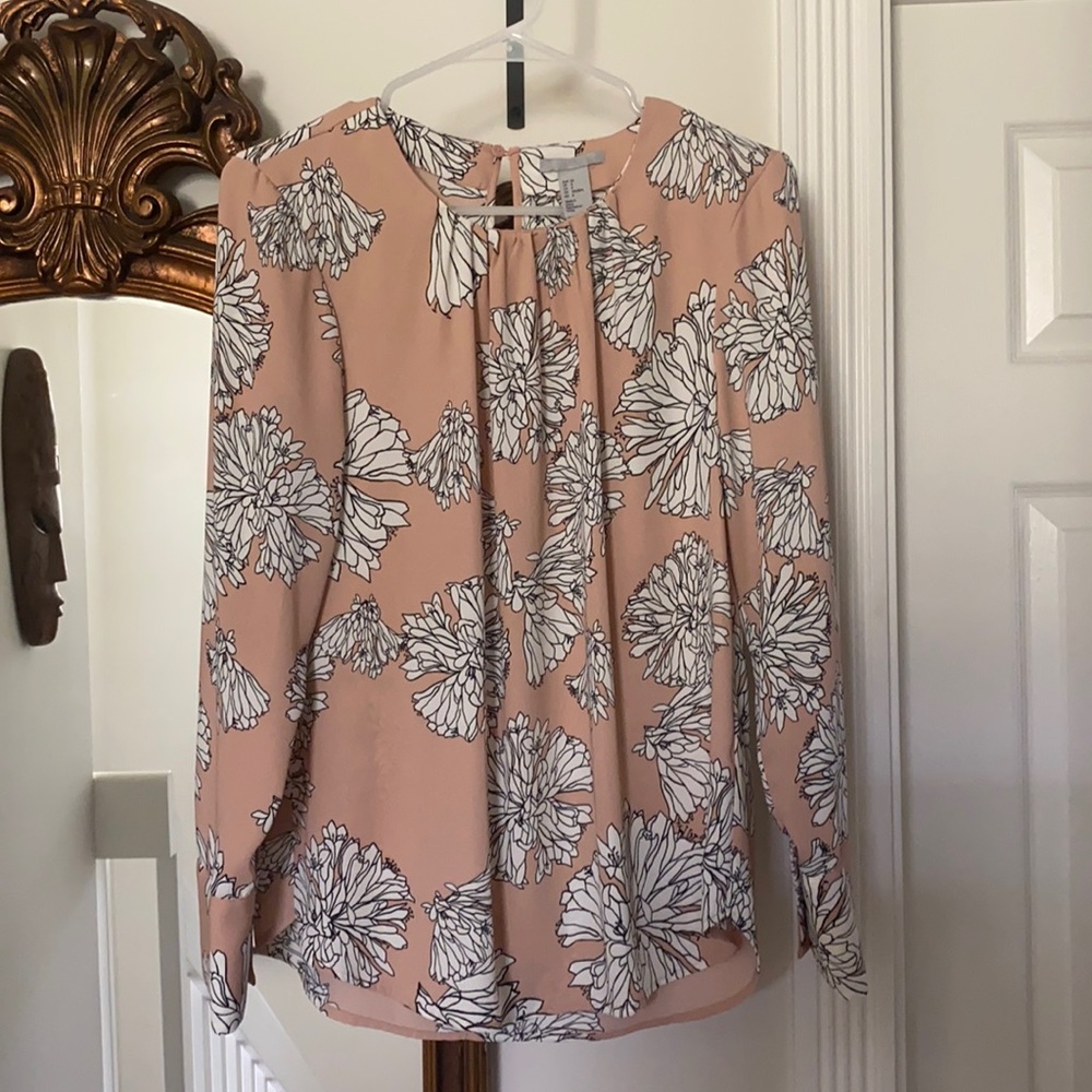 H&M Pink Blouse with Flowers